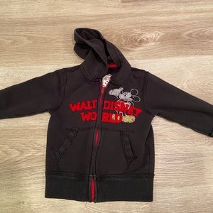 Kids Disney Black Printed Zip Up Hoodie